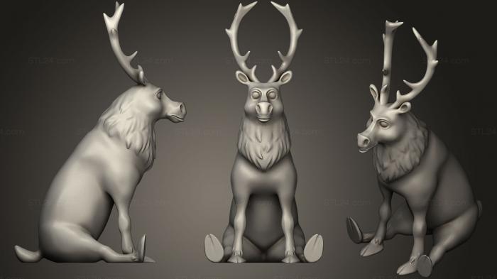 Animal figurines (Chonky Deer, STKJ_0827) 3D models for cnc